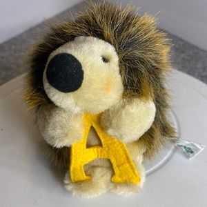 Russ Hedgehogs of Leafy Lane Hedgehog Plush Letter "A", Vintage Collectible
